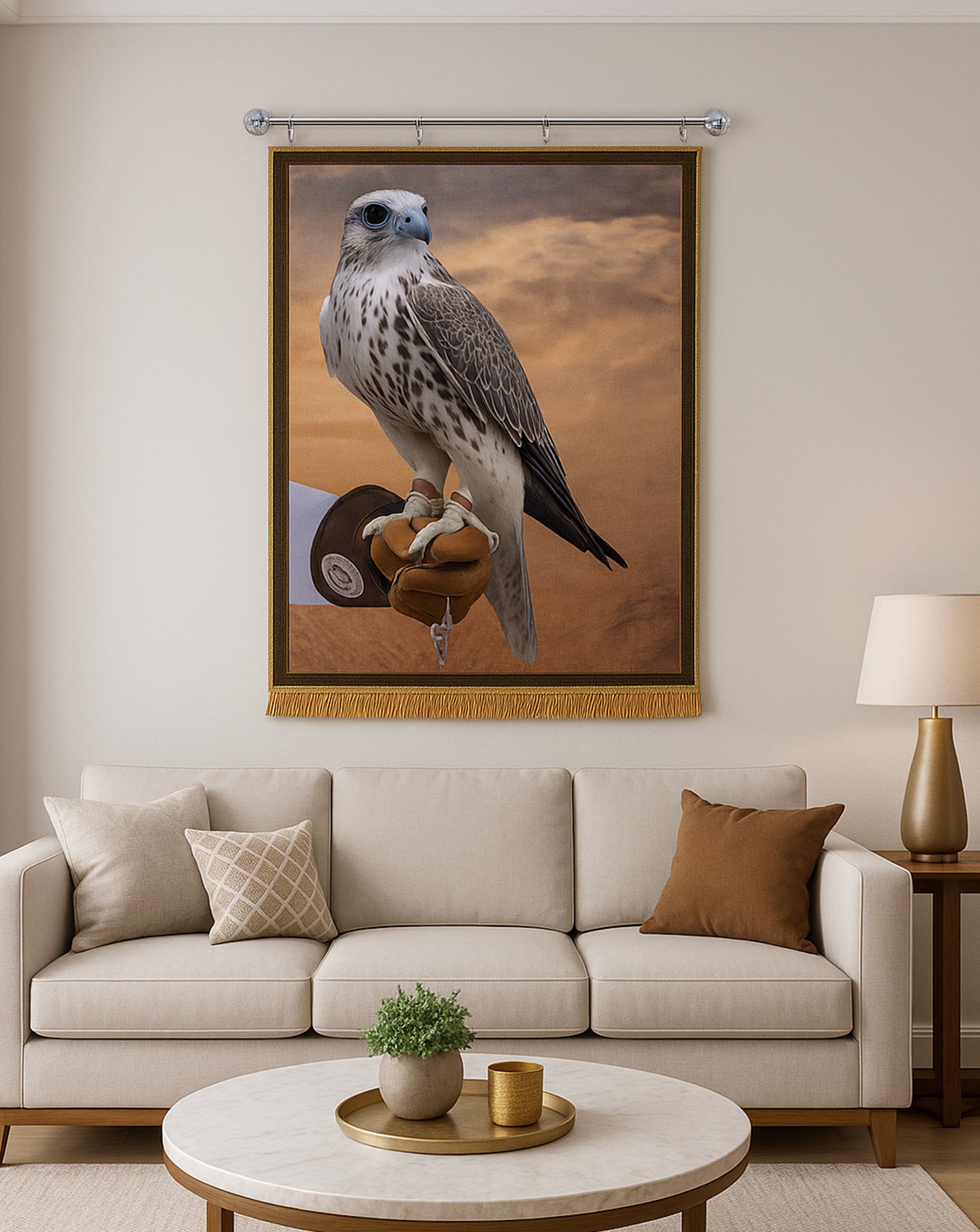 uae falcon wall rug 